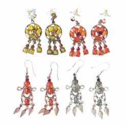 Orecchini con Strass e Pietre Colorate