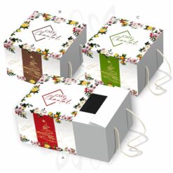Scatola porta panettone Natalizia con cordini e apertura a fiammifero "Natale in Fiore"