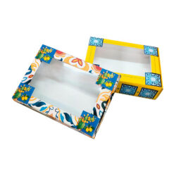 Scatola Folkloristica Siciliana - 300 gr., fondo e coperchio, rettangolare con finestra in pvc