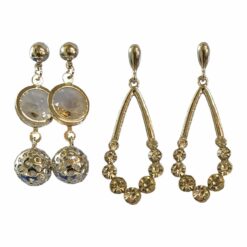 Orecchini Pendenti con Strass e Attacco a Vite