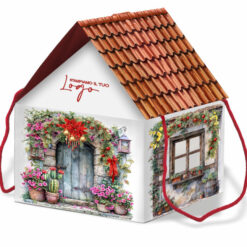 Scatola Porta Panettone basso "Casetta Siciliana"