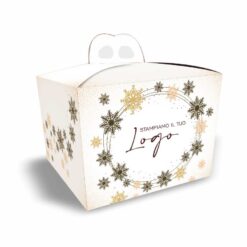 Scatola Porta Panettone basso "Merry Christmas" - Bianco