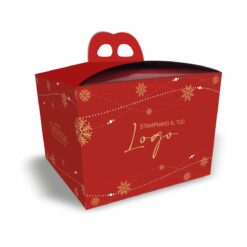scatola Porta Panettone "Merry Christmas" - Rosso