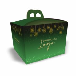 scatola Porta Panettone "Merry Christmas" - Verde