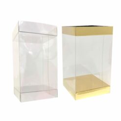 Box Quadrato in pvc trasparente o con fondo colorato.