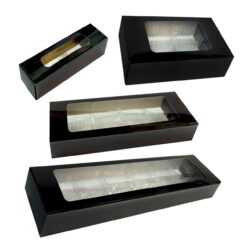 Scatola in pvc con coperchio in cartone lucido colorato