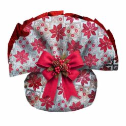 Cerchi Poinsettia rosso bicolor /argento goffrato